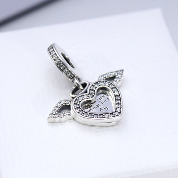 Pandora Angel of Love CZ Dangle Charm Sterling silver Moments Pendant - Picture 2 of 5